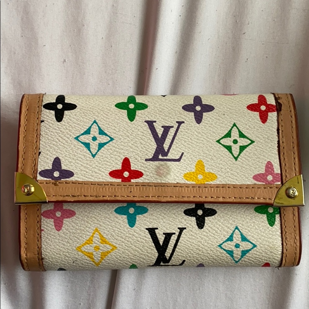 Vintage Louise Vuitton multicolor French wallet